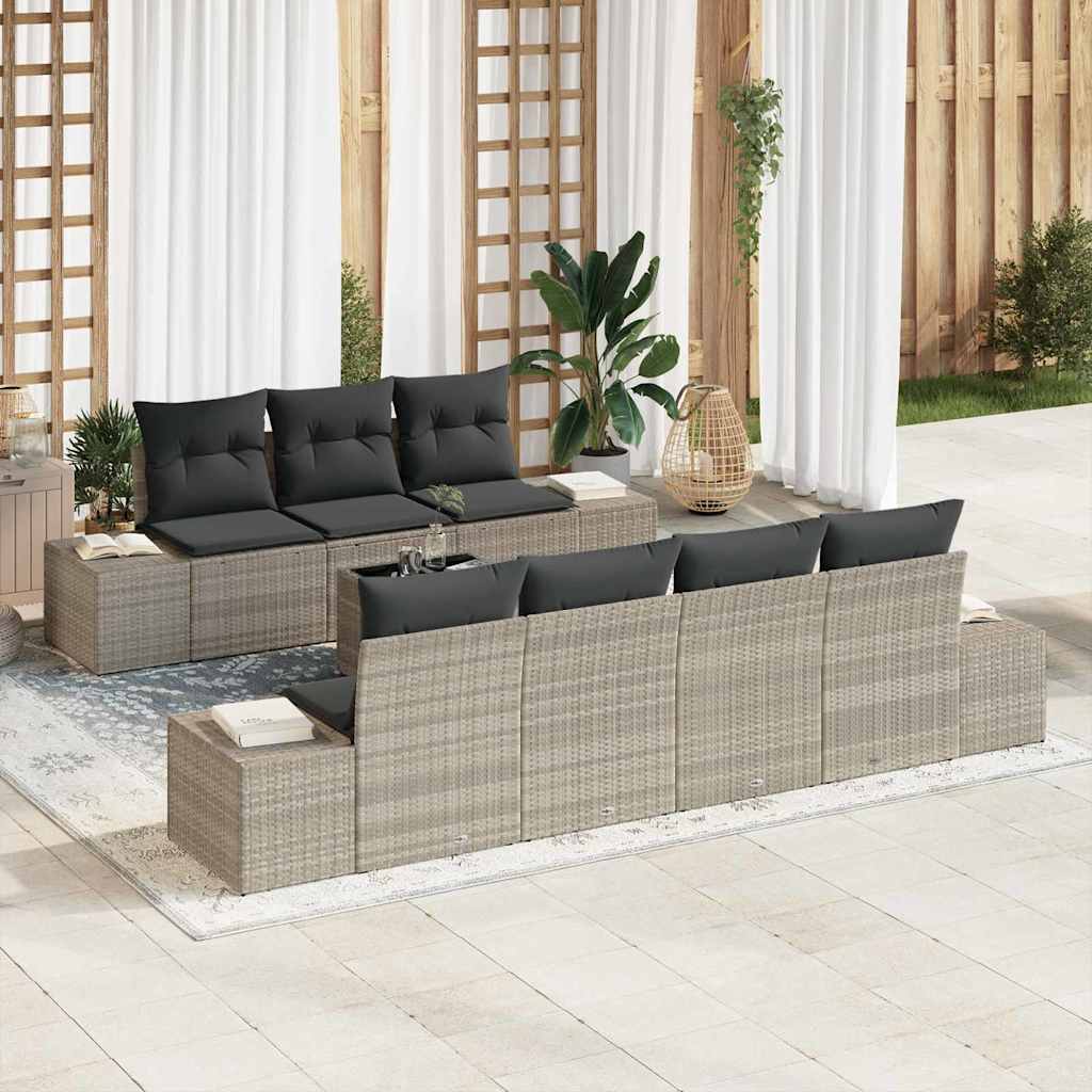 Havesofa Sæt Med Pude 8 Dele Polyrattan