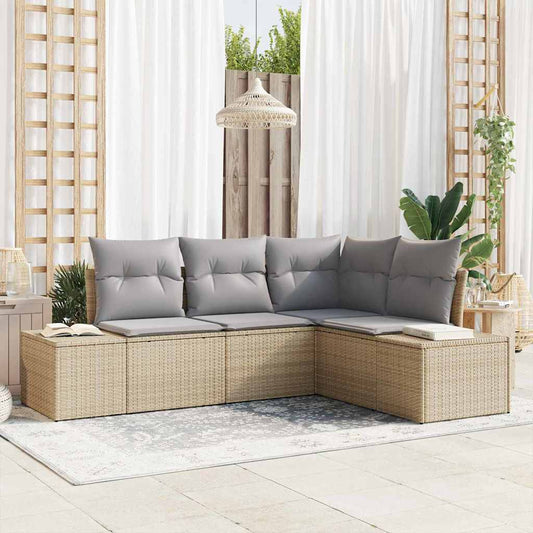 Havesofa Sæt 4 Stk. Polyrattan - Hovedbillede