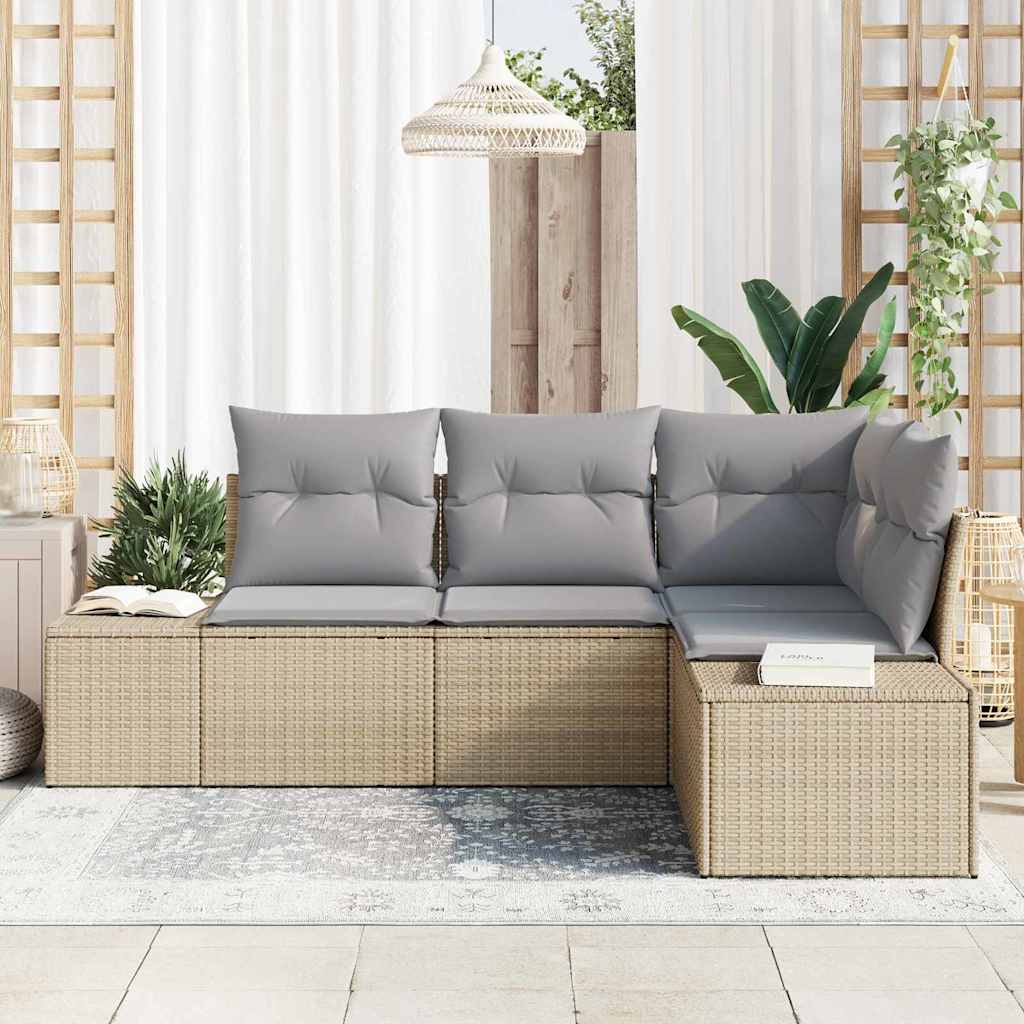 Havesofa Sæt 4 Stk. Polyrattan - Billede 3