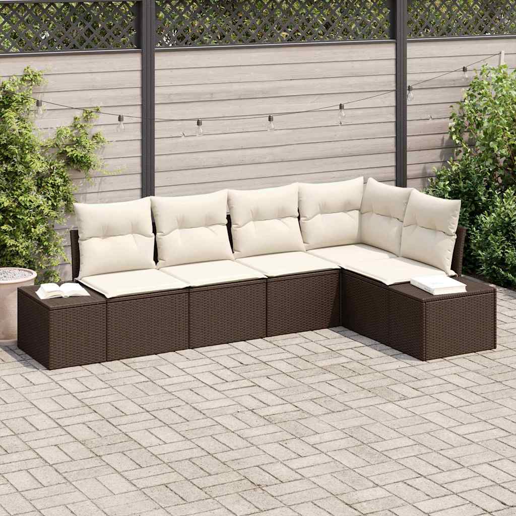 Havesofa Sæt 5 Dele Polyrattan - Hovedbillede