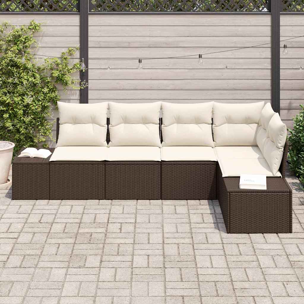 Havesofa Sæt 5 Dele Polyrattan - Billede 3