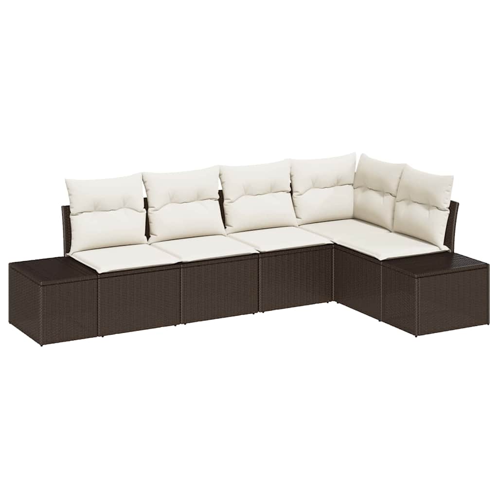 Havesofa Sæt 5 Dele Polyrattan - Billede 2