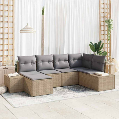Havesofa Sæt Med Pude 6 Dele Polyrattan - Hovedbillede