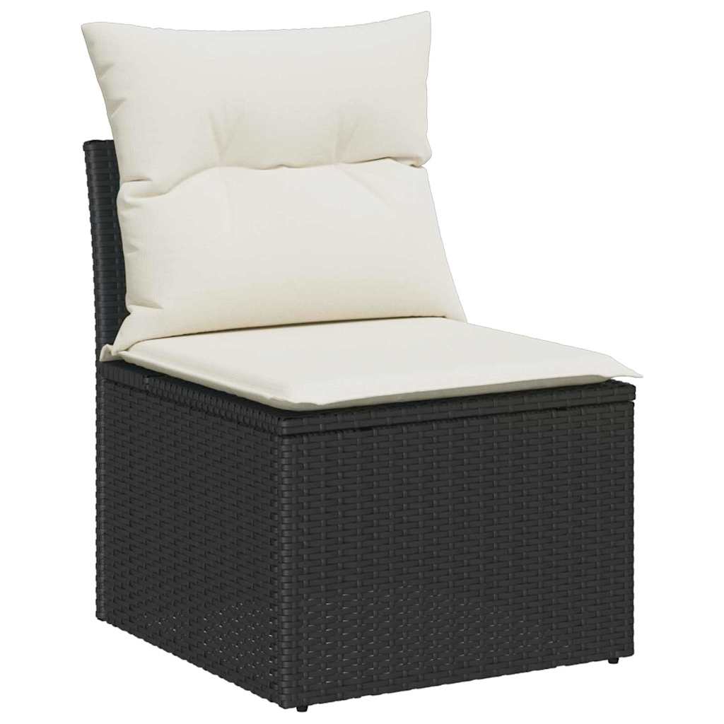 Havesofa Sæt 7 Stk. Sort Og Cream Polyrattan - Billede 5