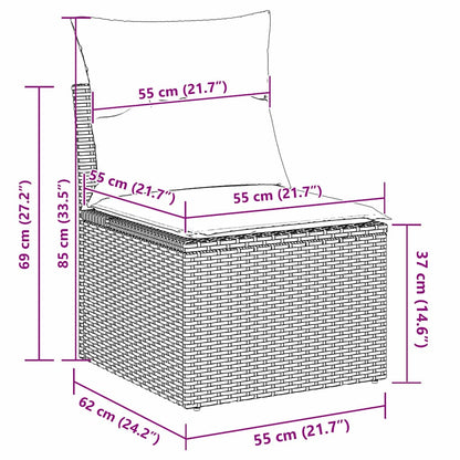 Havesofa Sæt 7 Stk. Sort Og Cream Polyrattan - Billede 12