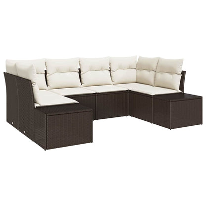 Havesofa Sæt Med Pude 6 Dele Polyrattan - Billede 2
