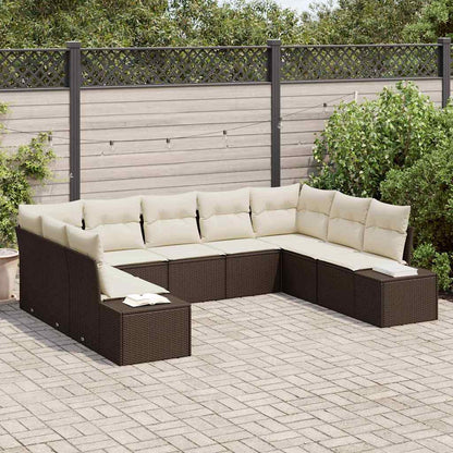 Havesofa Sæt Med Pude 9 Dele Polyrattan - Hovedbillede