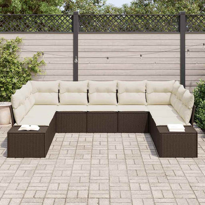 Havesofa Sæt Med Pude 9 Dele Polyrattan - Billede 3