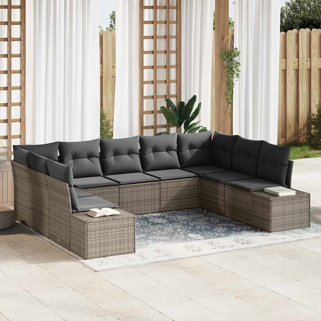 Havesofa Sæt Med Pude 9 Dele Polyrattan - Variant 3347219