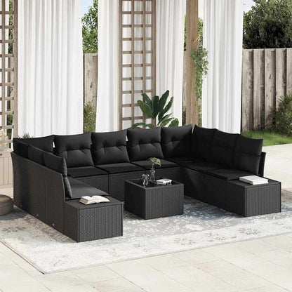 Havesofa Sæt Med Pude 10 Dele Polyrattan - Variant 3347233
