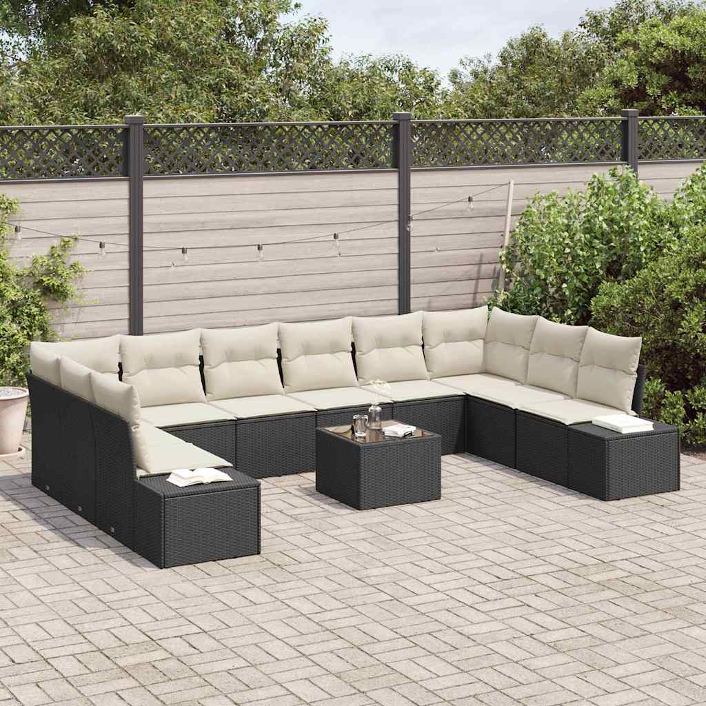 Havesofa Sæt Med Pude 11 Dele Polyrattan - Billede 3