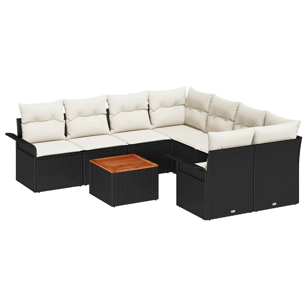 Havesofa Sæt Med Pude 9 Dele Polyrattan - Billede 2