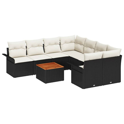 Havesofa Sæt Med Pude 9 Dele Polyrattan - Billede 2