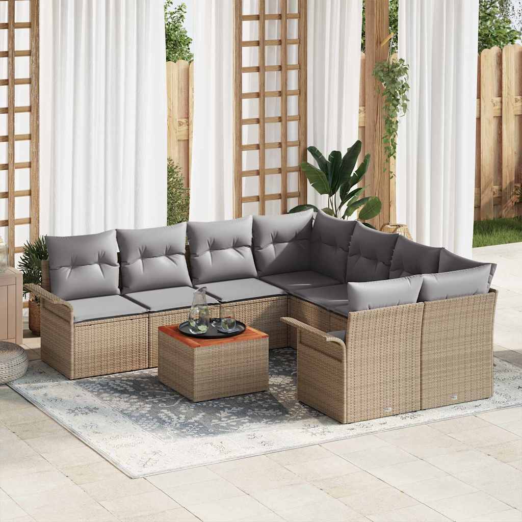 Havesofa Sæt Med Pude 9 Dele Polyrattan