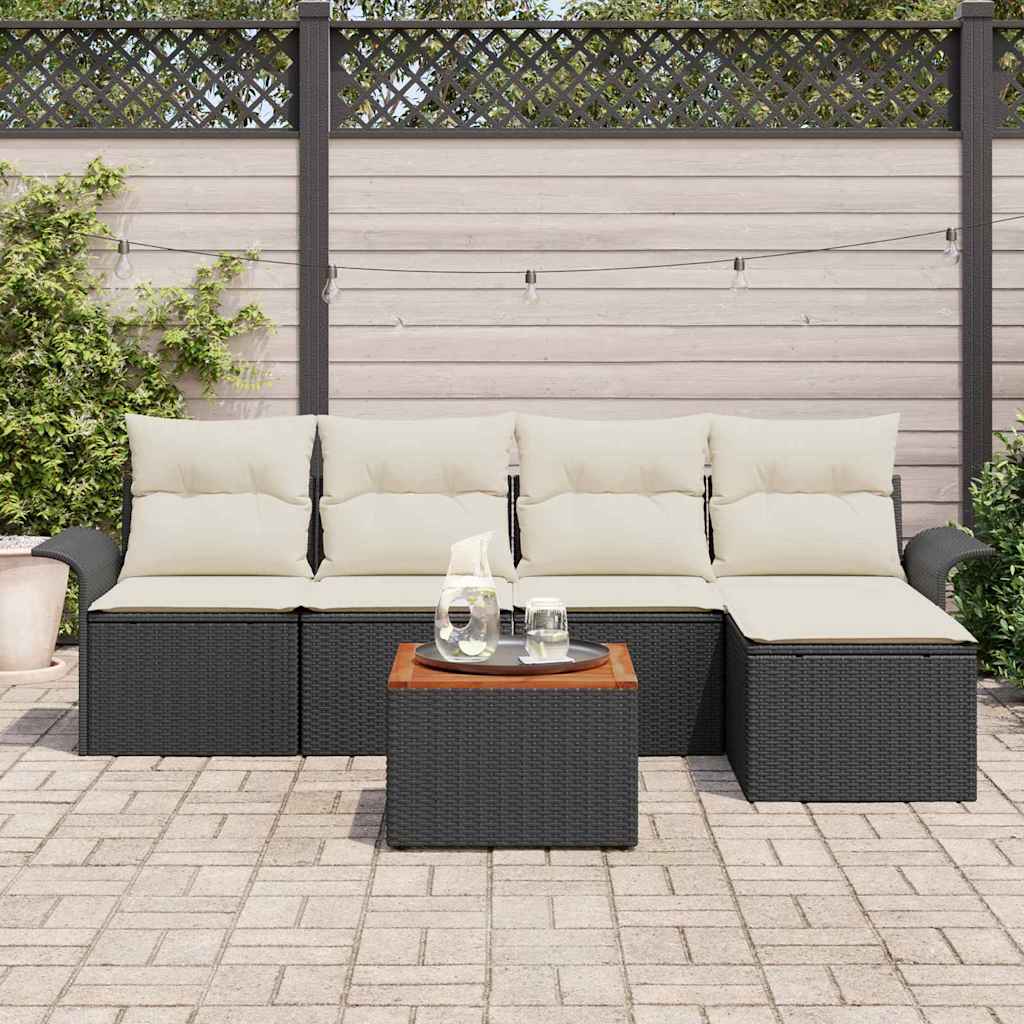 Havesofa Sæt Med Pude 6 Dele Polyrattan - Billede 3