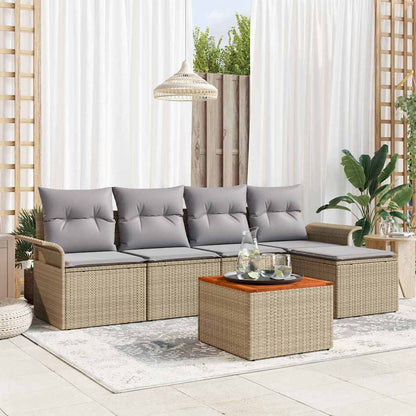 Havesofa Sæt Med Pude 6 Dele Polyrattan