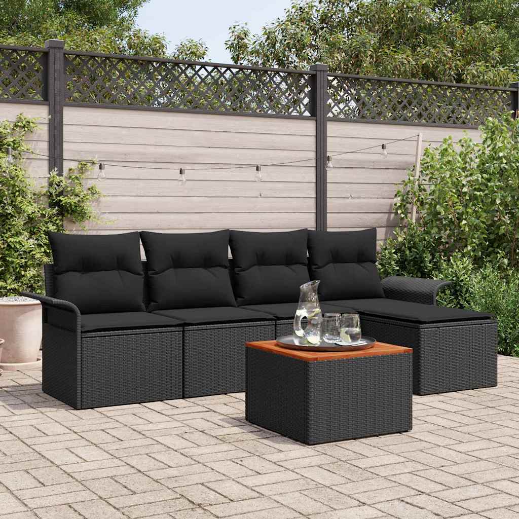 Havesofa Sæt Med Pude 6 Dele Polyrattan