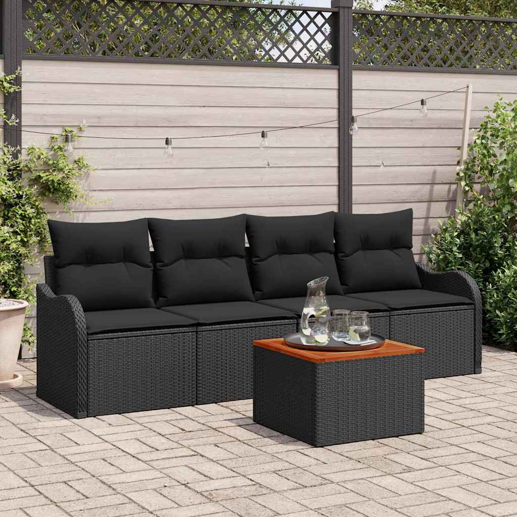 Havesofa Sæt Med Pude 5 Dele Polyrattan