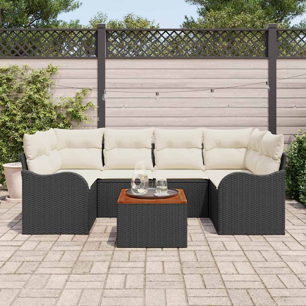 Havesofa Sæt Med Pude 7 Dele Polyrattan - Billede 3