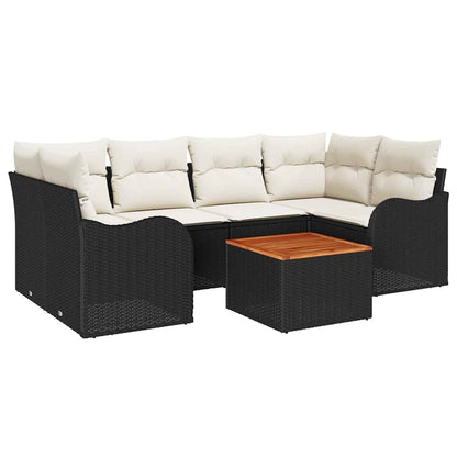 Havesofa Sæt Med Pude 7 Dele Polyrattan - Billede 2