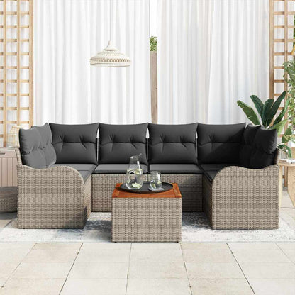 Havesofa Sæt Med Pude 7 Dele Polyrattan