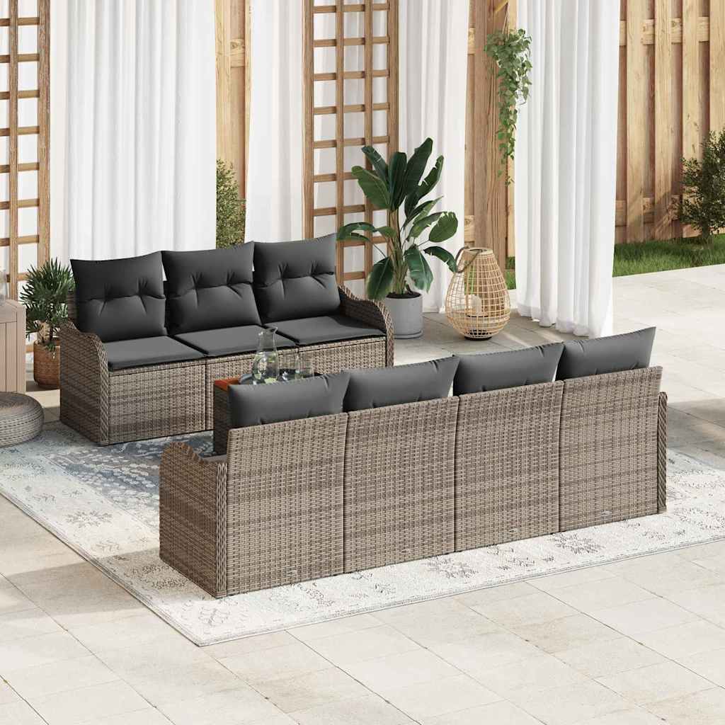 Havesofa Sæt Med Pude 8 Dele Polyrattan