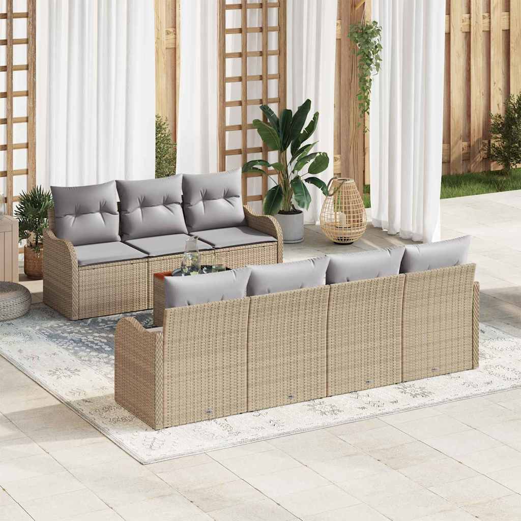 Havesofa Sæt Med Pude 8 Dele Polyrattan