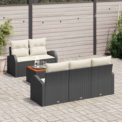 Havesofa Sæt Med Pude 6 Dele Polyrattan - Billede 3