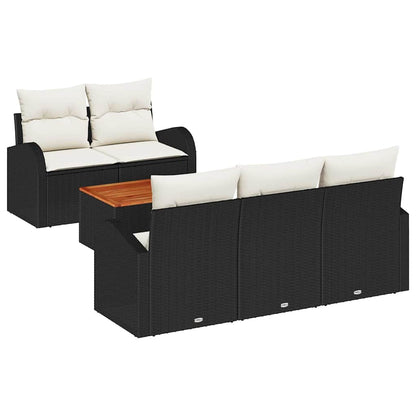 Havesofa Sæt Med Pude 6 Dele Polyrattan - Billede 2