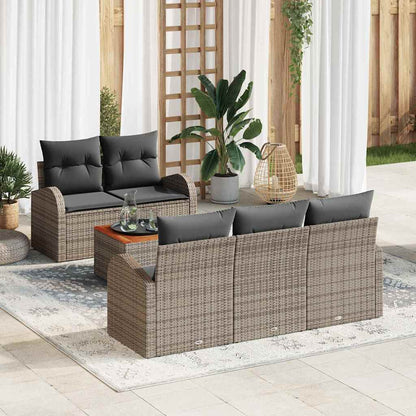 Havesofa Sæt Med Pude 6 Dele Polyrattan