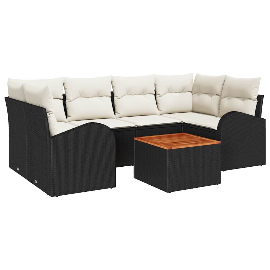 Havesofa Sæt Med Pude 7 Dele Polyrattan - Billede 2