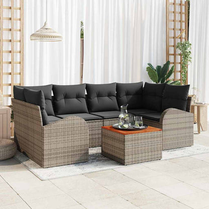 Havesofa Sæt Med Pude 7 Dele Polyrattan