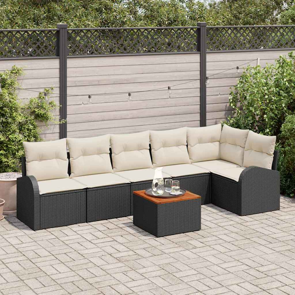 Havesofa Sæt Med Pude 7 Dele Polyrattan - Hovedbillede