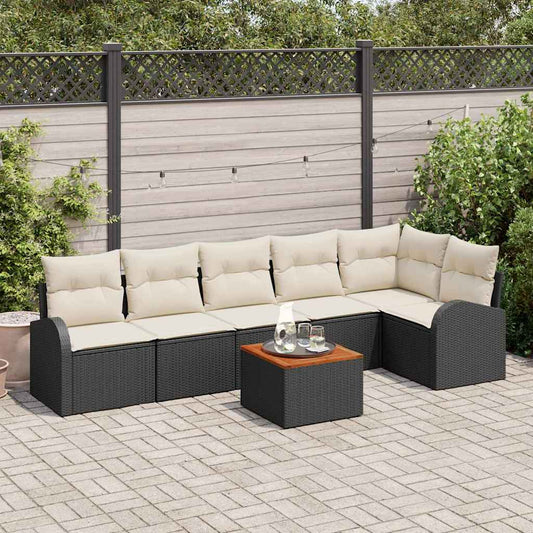 Havesofa Sæt Med Pude 7 Dele Polyrattan - Hovedbillede