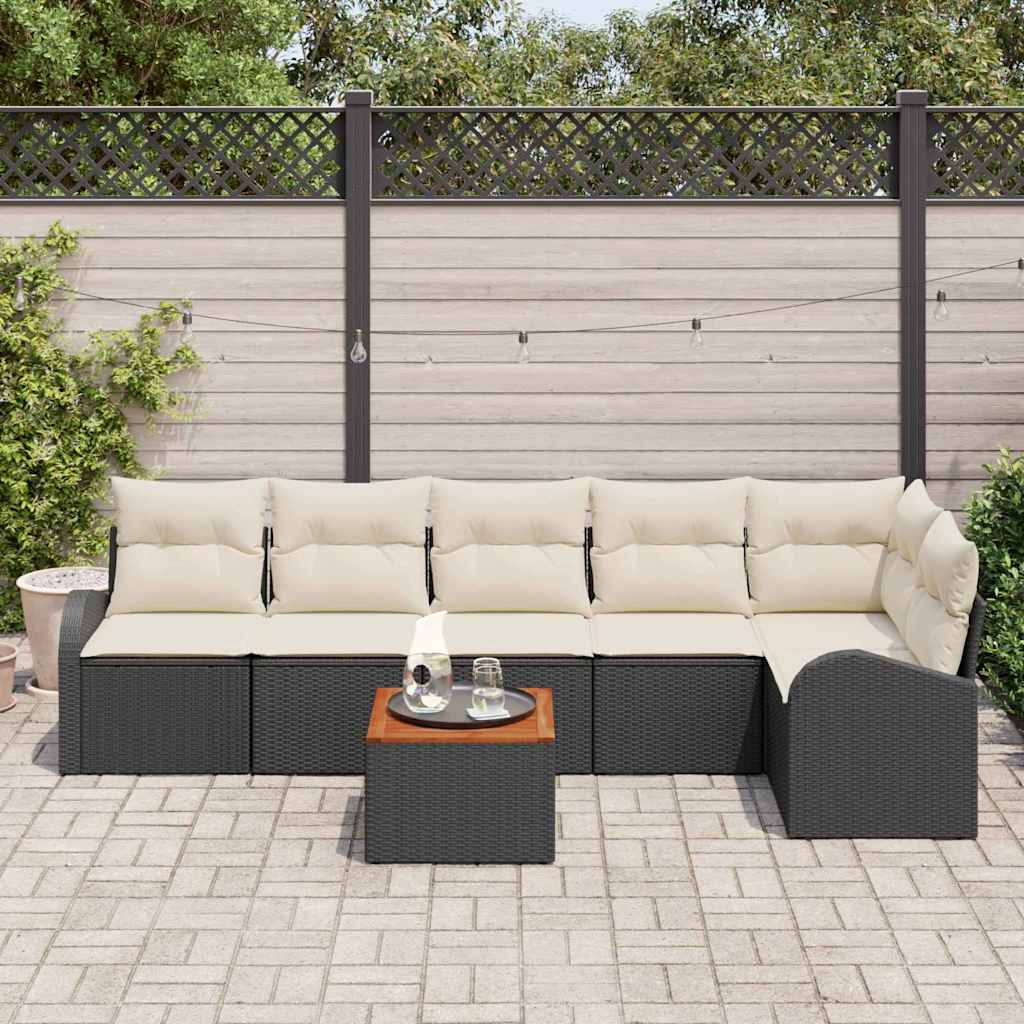 Havesofa Sæt Med Pude 7 Dele Polyrattan - Billede 3