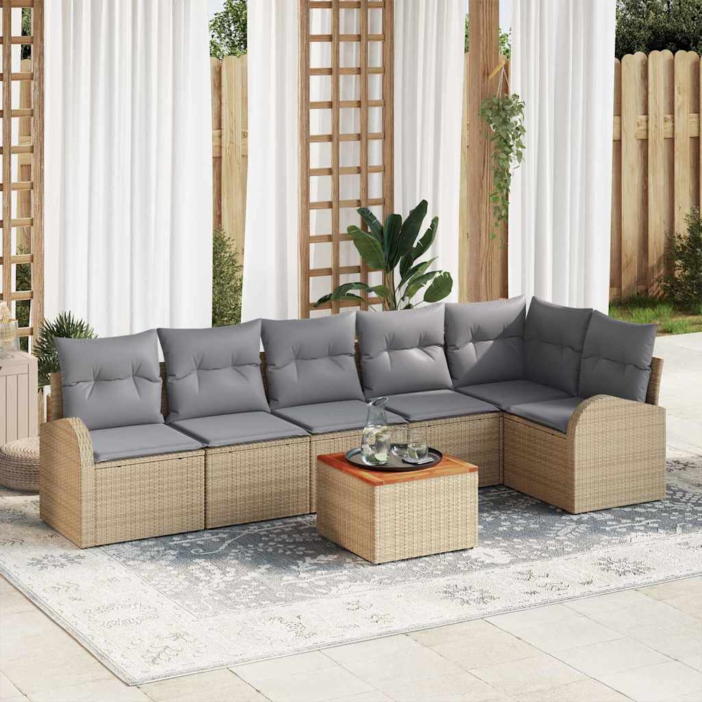 Havesofa Sæt Med Pude 7 Dele Polyrattan