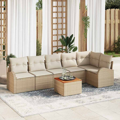 Havesofa Sæt Med Pude 7 Dele Polyrattan