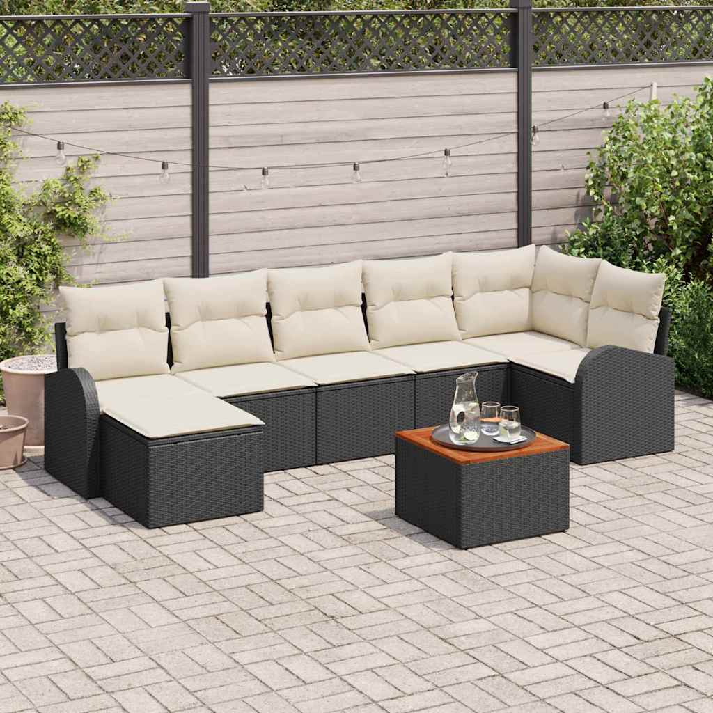 Havesofa Sæt Med Pude 8 Dele Polyrattan - Hovedbillede