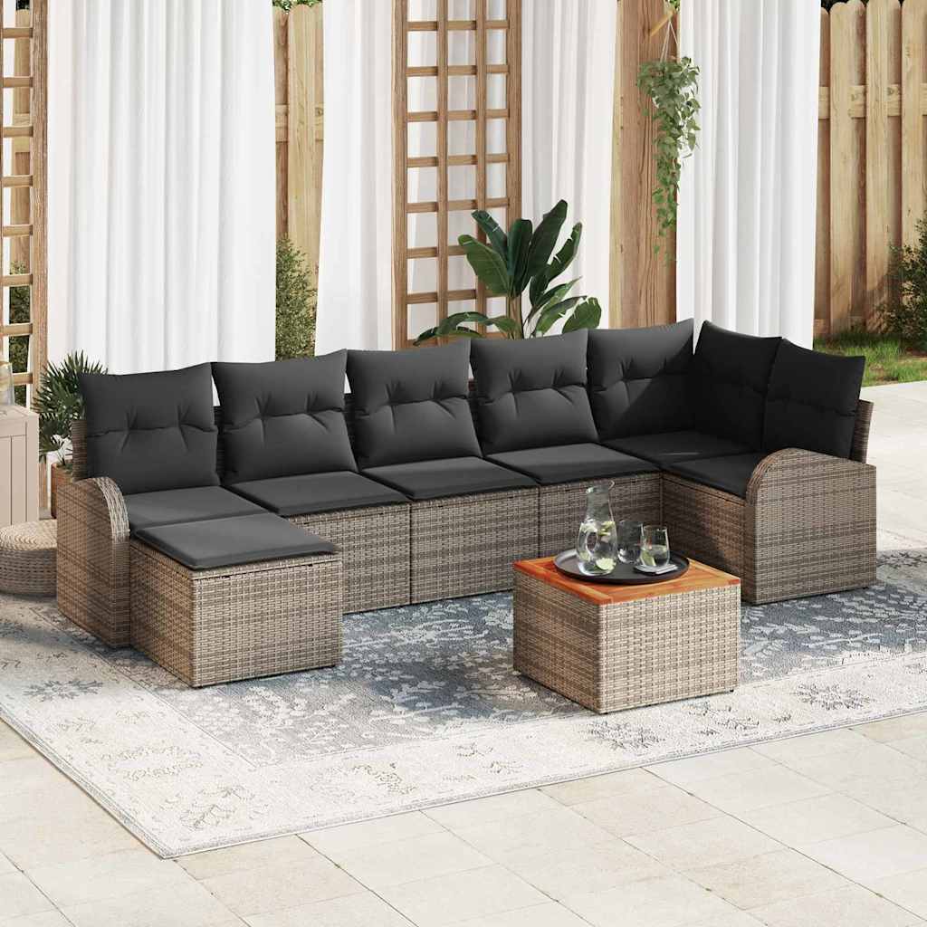 Havesofa Sæt Med Pude 8 Dele Polyrattan
