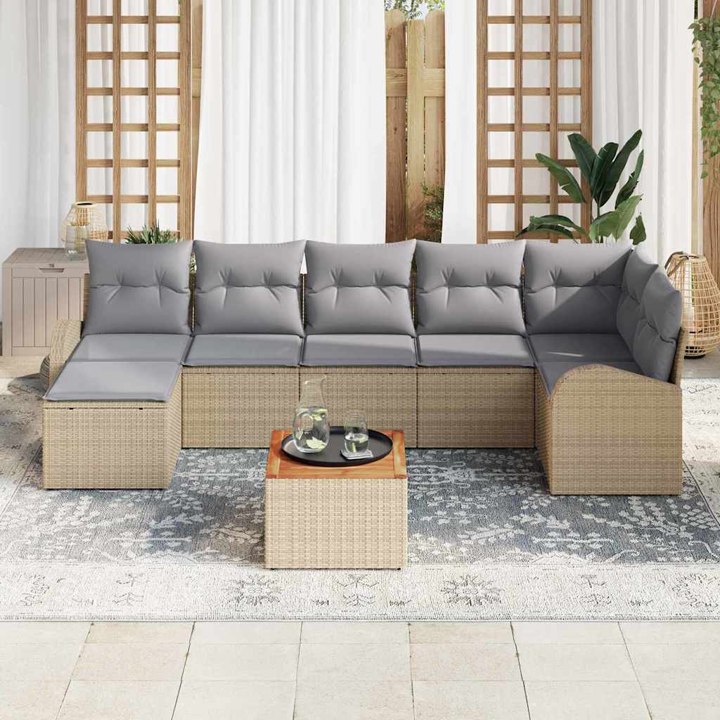Havesofa Sæt Med Pude 8 Dele Polyrattan