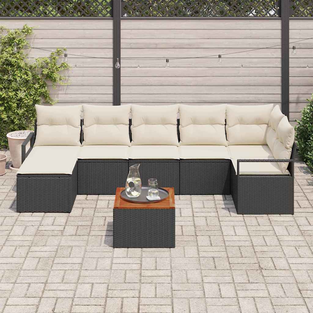 Havesofa Sæt Med Pude 8 Dele Polyrattan - Billede 3