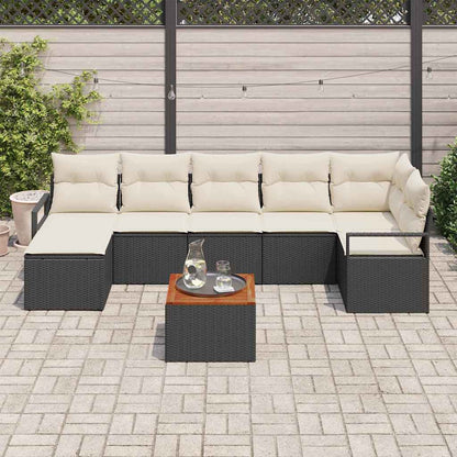 Havesofa Sæt Med Pude 8 Dele Polyrattan - Billede 3