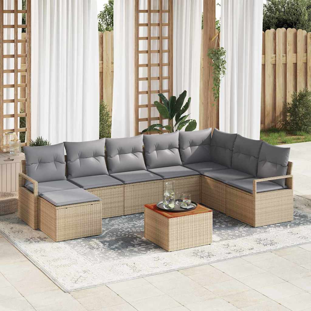 Havesofa Sæt Med Pude 8 Dele Polyrattan