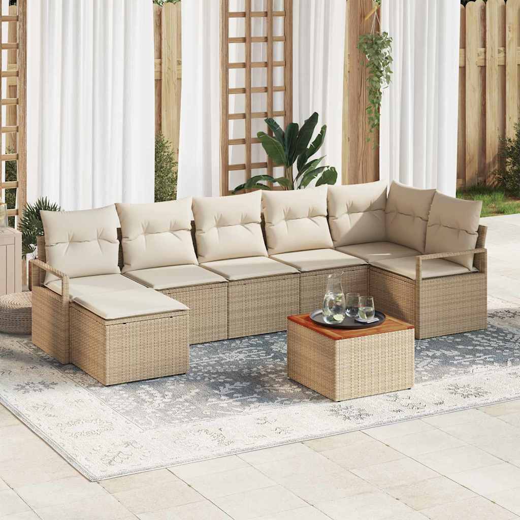 Havesofa Sæt Med Pude 8 Dele Polyrattan
