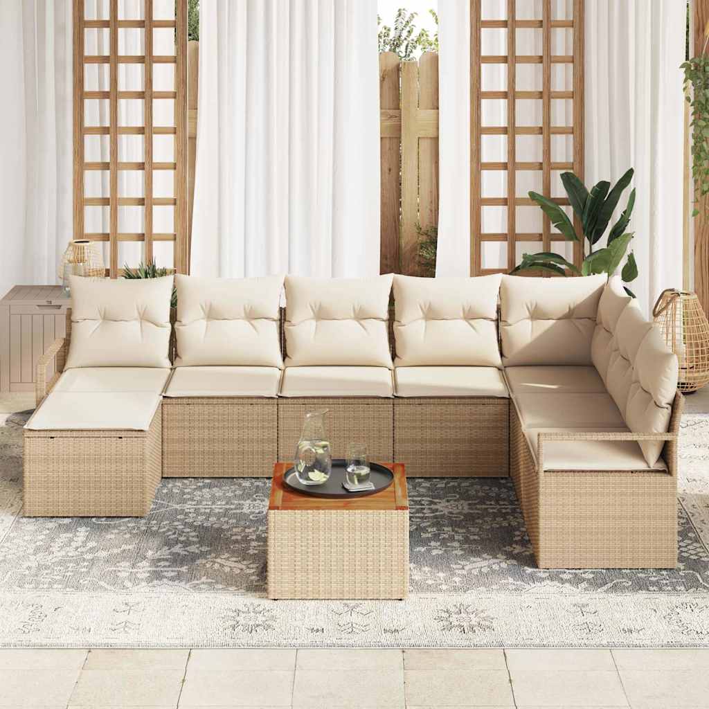 Havesofa Sæt 9 Stk. Polyrattan - Billede 3