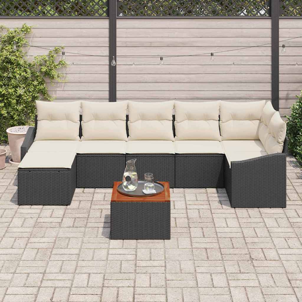 Havesofa Sæt Med Pude 8 Dele Polyrattan - Billede 3