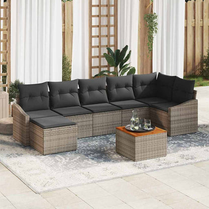 Havesofa Sæt Med Pude 8 Dele Polyrattan