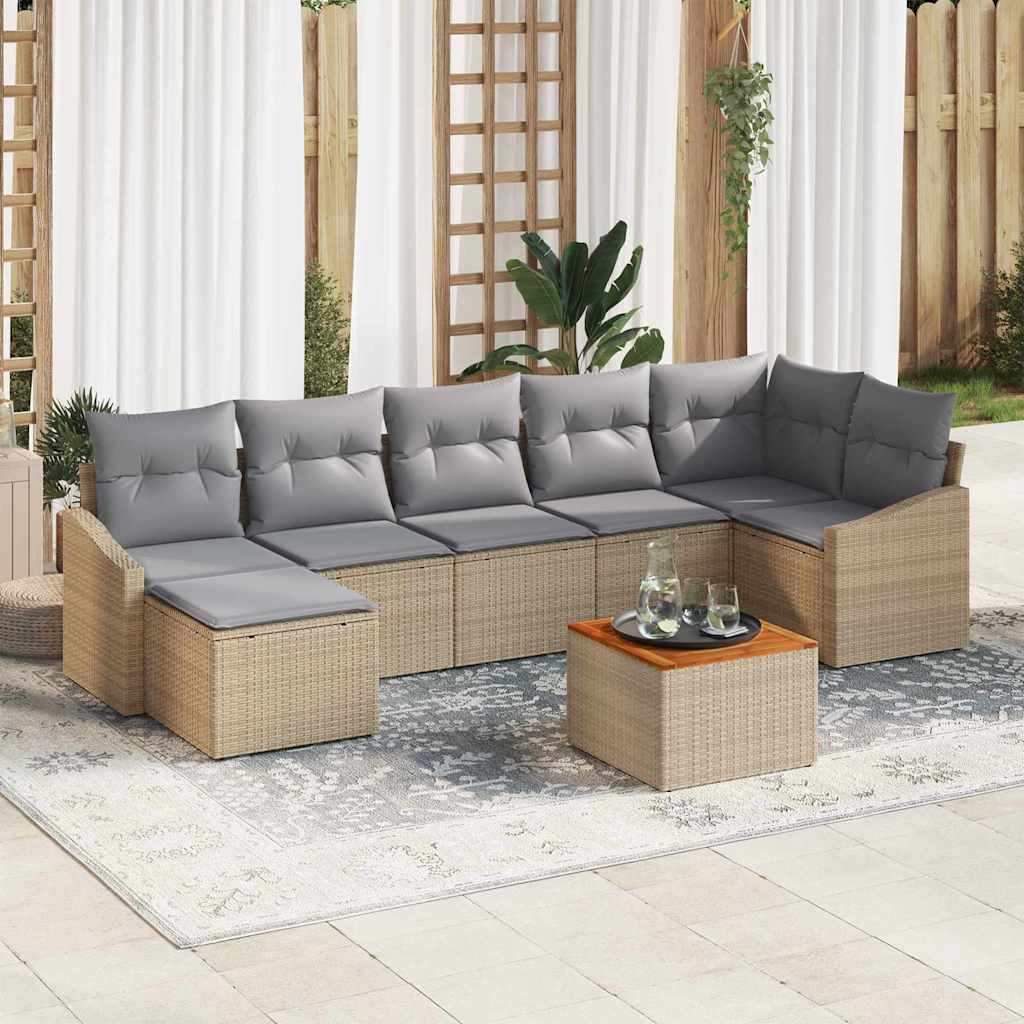 Havesofa Sæt Med Pude 8 Dele Polyrattan