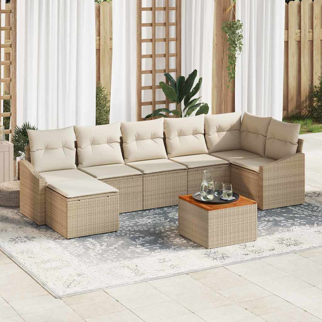 Havesofa Sæt Med Pude 8 Dele Polyrattan