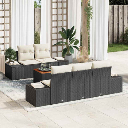 Havesofa Sæt Med Pude 6 Dele Polyrattan - Hovedbillede